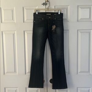 New GUESS Premium jeans Daredevil Bootcut 27 dark wash distressed